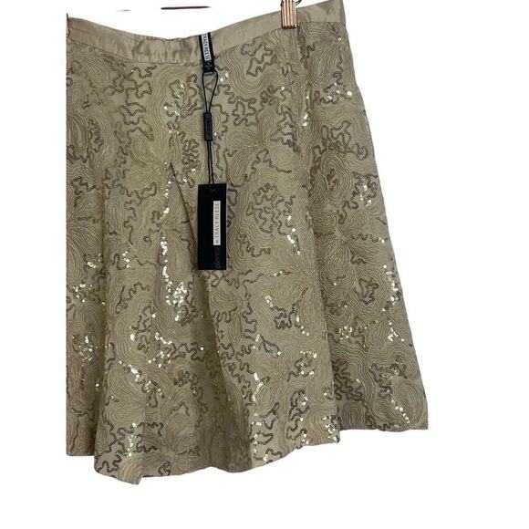 NWT Anthropologie Plenty by Tracy Reese Sequin‎ Overlap Mini Skirt in Gold SZ 14 - Picture 4 of 10